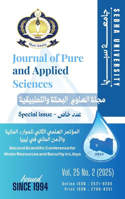 					View Vol. 25 No. 2 (2025): Special Issue: Second Scientific Conference for Water Resources and Security in Libya
				