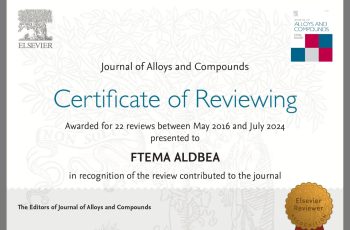 حصلت الدكتورة فطيمة ونيس اضبيع قسم الفيزياء على شهادة شكر وتقدير