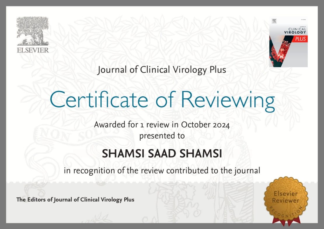 ضمن مساهمات اعضاء هيئة تدريس بجامعة سبها في تطوير البحث العلمي حصل الأستاذ شمسي سعد شمسي على شهادة شكروتقدير