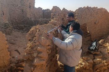 الدكتور رياض صلاح الدين يشرف على الدروس الميدانية الموجهة إلى طلاب الفصلين الأول والرابع بقسم الآثار والسياحة.