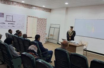 مناقشة رسالة الإجازة العالية - الماجستير - في مجال قسم الهندسة والبيئة بكلية الهندسة.