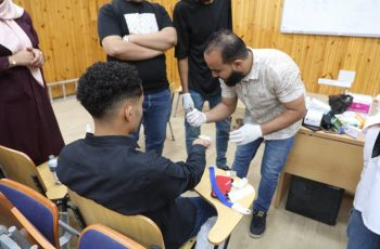 قسم الأشعة بكلية التقنية الطبية ينظم ورشة عمل بعنوان : الإسعافات الأولية.