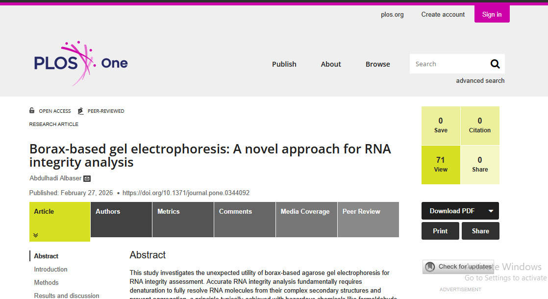 إنجـاز علمـي عالمـي: بروفيسـور مـن جامـعة سبـها يبتـكر طريـقة جديـدة لتحليـل الحمـض النـووي (RNA) تتـجاوز طـرقاً استُخدمت لثلاثة عقـود.