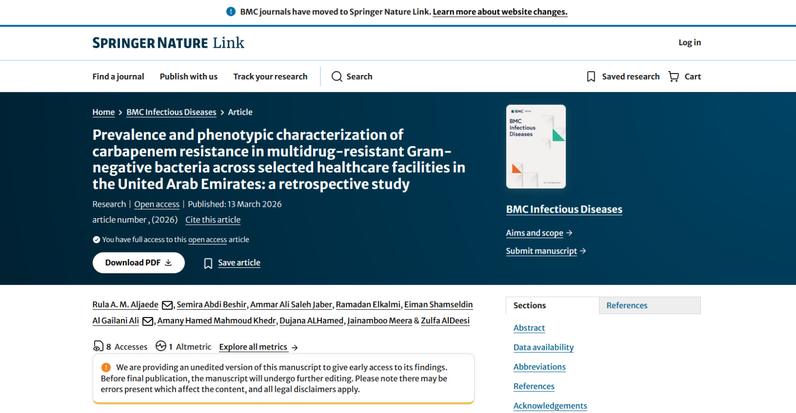إنجاز علمي لجامعة سبها: الدكتور رمضان الكالمي ينشر بحثاً في مجلة "BMC" العالمية حول مقاومة البكتيريا.