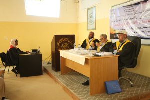 مناقشة رسالة ماجستير بعنوان (الوسطية وأثرها في النصوص الشرعية (الأخلاق أنموذجًا).